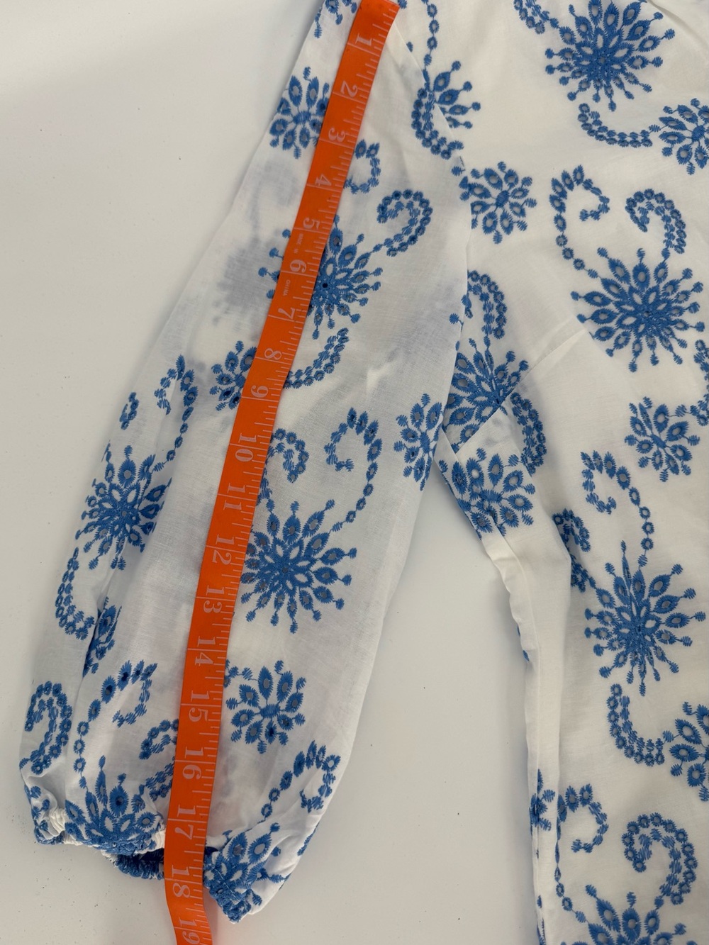 Talbots Women White Dress with Blue Floral Print Size 10P - Picture 11 of 13